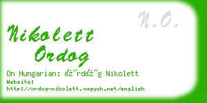 nikolett ordog business card